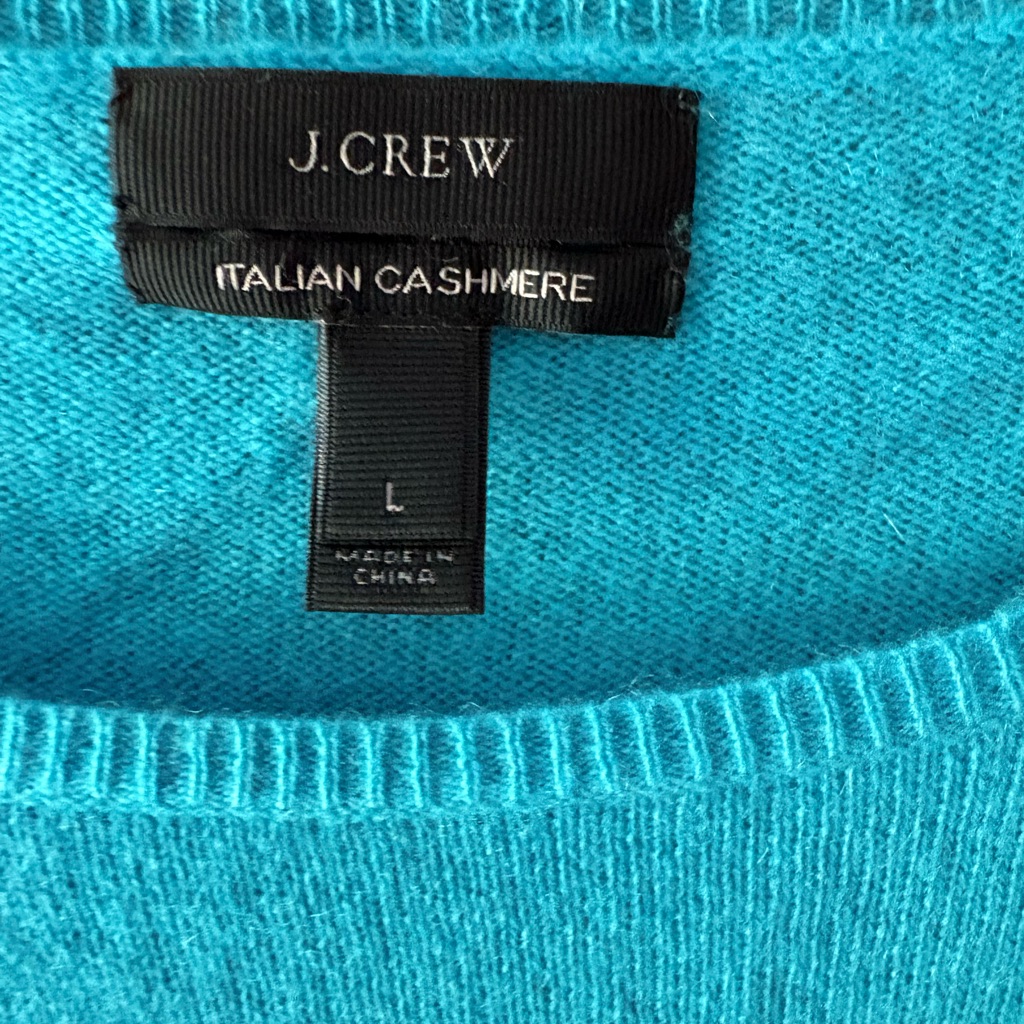 J. Crew Cashmere Crewneck Sweater In Turquoise
